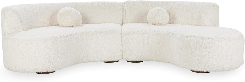 Classic Concepts Octavia Upholstered Fabric Sectional in Vanilla