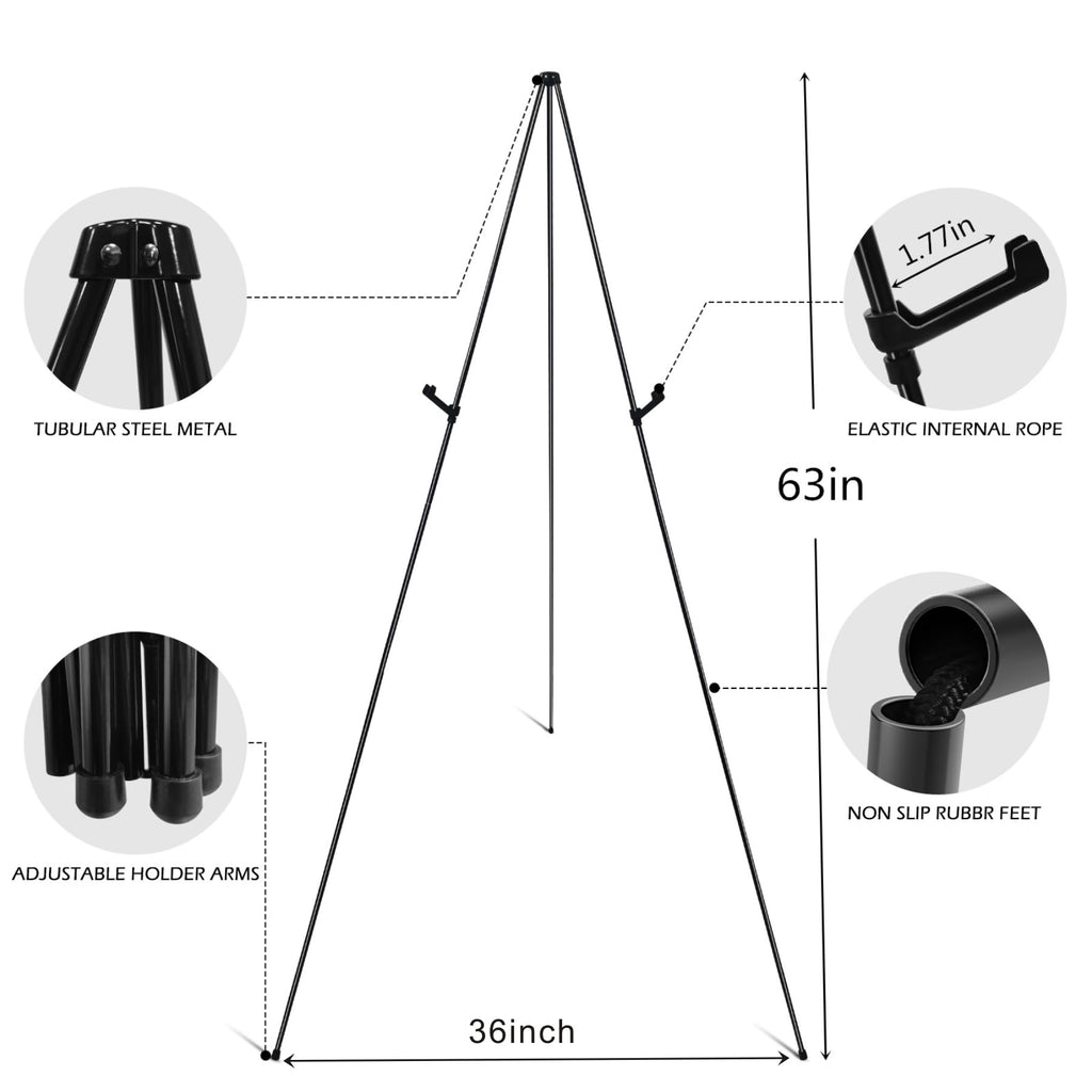 63 Inch Easel Stand for Sign, Poster Stand and Wedding Sign