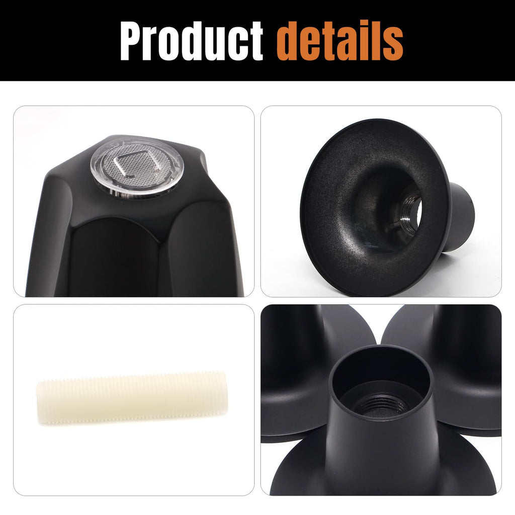 3-Piece Shower Handle Set with Escutcheon Plate - Universal Fit Mixing Valves - Chrome Plated Finish