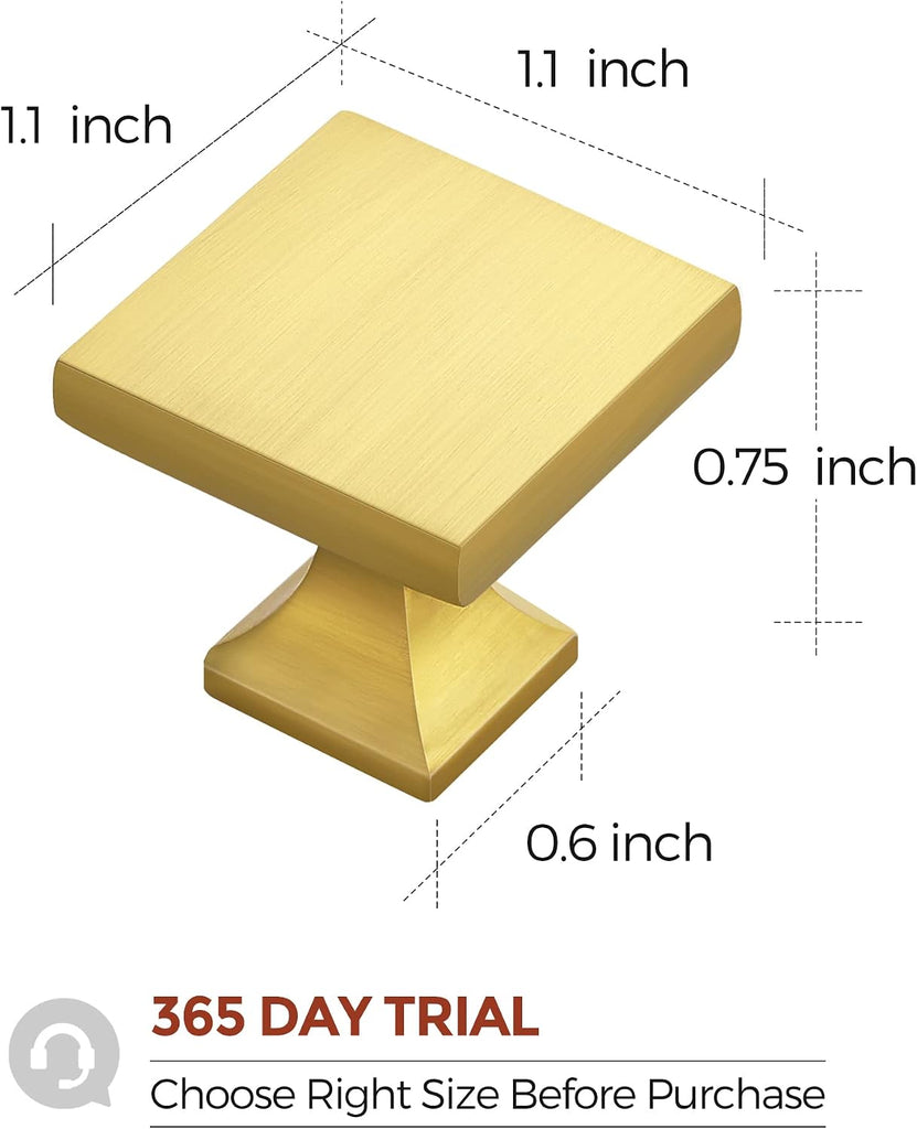 5 Pack Cabinet Knobs Gold Kitchen Cabinet Knobs Gold Knobs Drawers Brushed Brass Kitchen Hardware for Cabinets Square