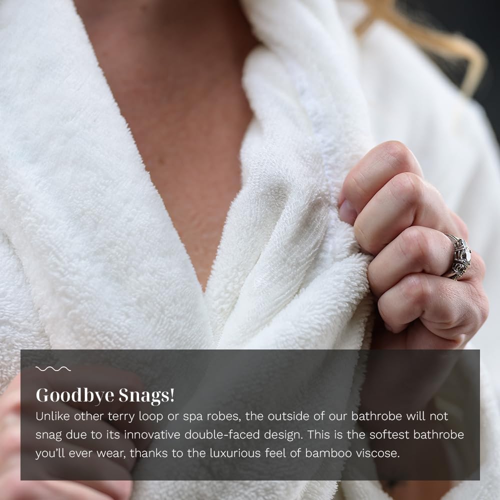 Resort Bathrobe | Mid-length | Unisex | Soft & Absorbent | Viscose from Bamboo Blend | S, M, L, XL Sizes