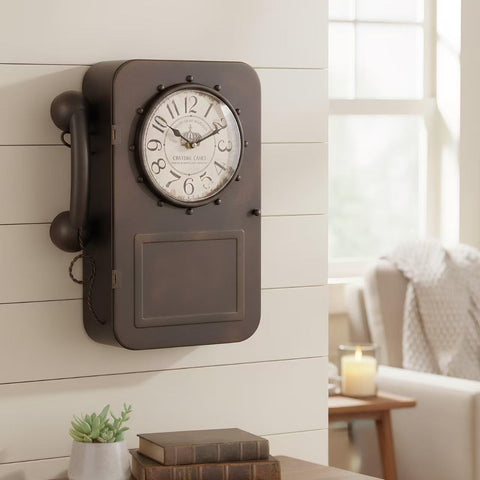 Antique Wall Clock Vintage Clock with Hidden Storage Compartment