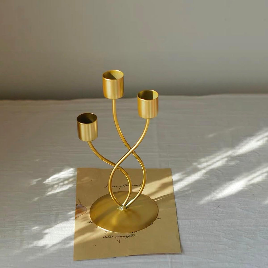 Candelabra Metal Candle Holders - 3 Arm Candlestick Holder for Theme Party Table Centerpiece Decoration Dining Room
