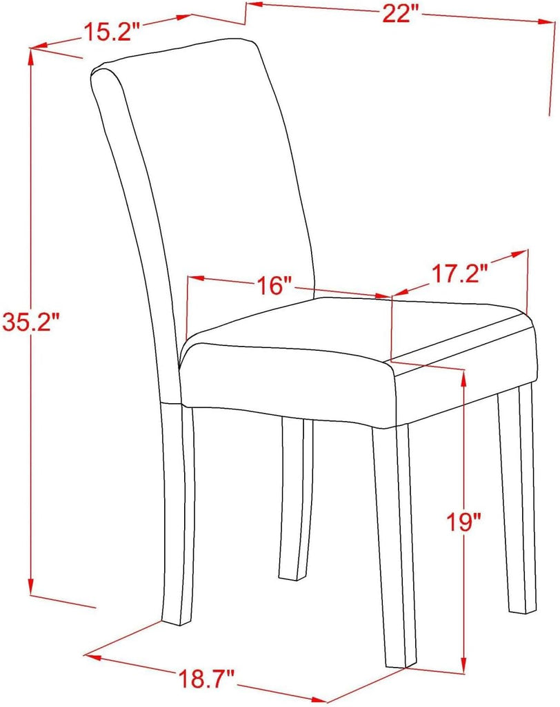 Abbott Classic Parson Chairs - Doeskin Linen Fabric Padded Dining Chairs, Set of 2, Natural