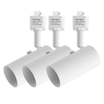H Type Track Lighting Head to GU10 Base Adapter Light Direction Adjustable Pack of 3 (White)
