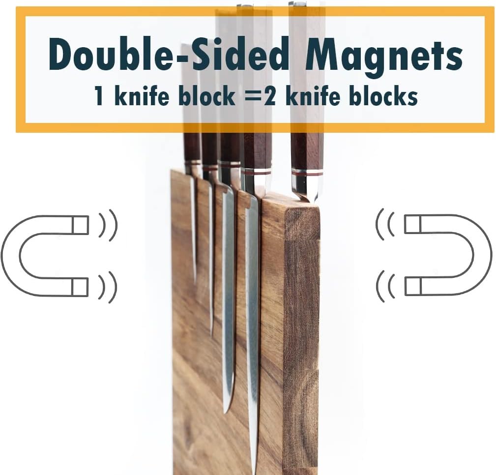 Magnetic Knife Block Knives Display Stable Board Holder Rack Magnetic Stands with Strong Enhanced Magnets on Both