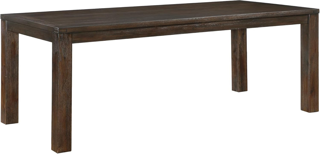 79" Dining Table for 8, Modern Rectangular Dining Room Table, Solid Acacia Wood Dining Table, Modern Wood Table with Solid Wood Leg for Kitchen/Dining/Living Room, Easy Assembly, Dark Brown