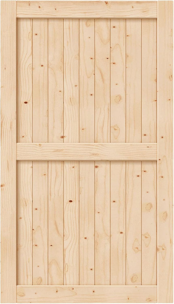 48in x 84in Sliding Barn Wood Door,Interior Doors,DIY Assemblely,Solid Natural Spruce Panelled Slab,