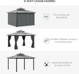 10' x 10' Hardtop Gazebo Canopy with Polycarbonate Roof, Aluminum Frame