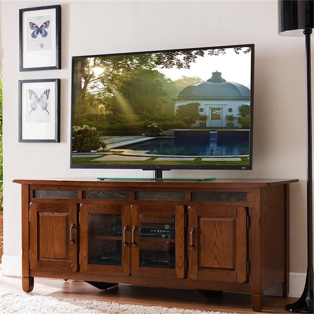 TV Stand, 60", Distressed Rustic Autumn