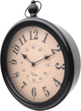 Retro Round Wall Clock Metal Vintage Antique Wall Clocks Battery Operated Old Design Style for Kitchen