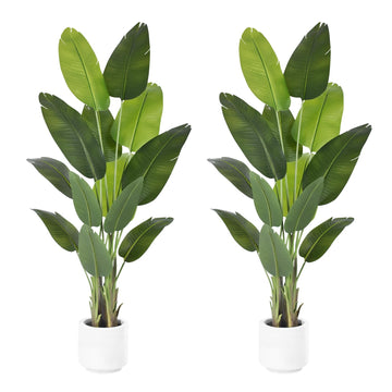 Artificial Bird of Paradise Plant 6Ft Tall Fake Tropical Palm Tree Large Fake Plants with 13 Silk Banana Leaves Faux