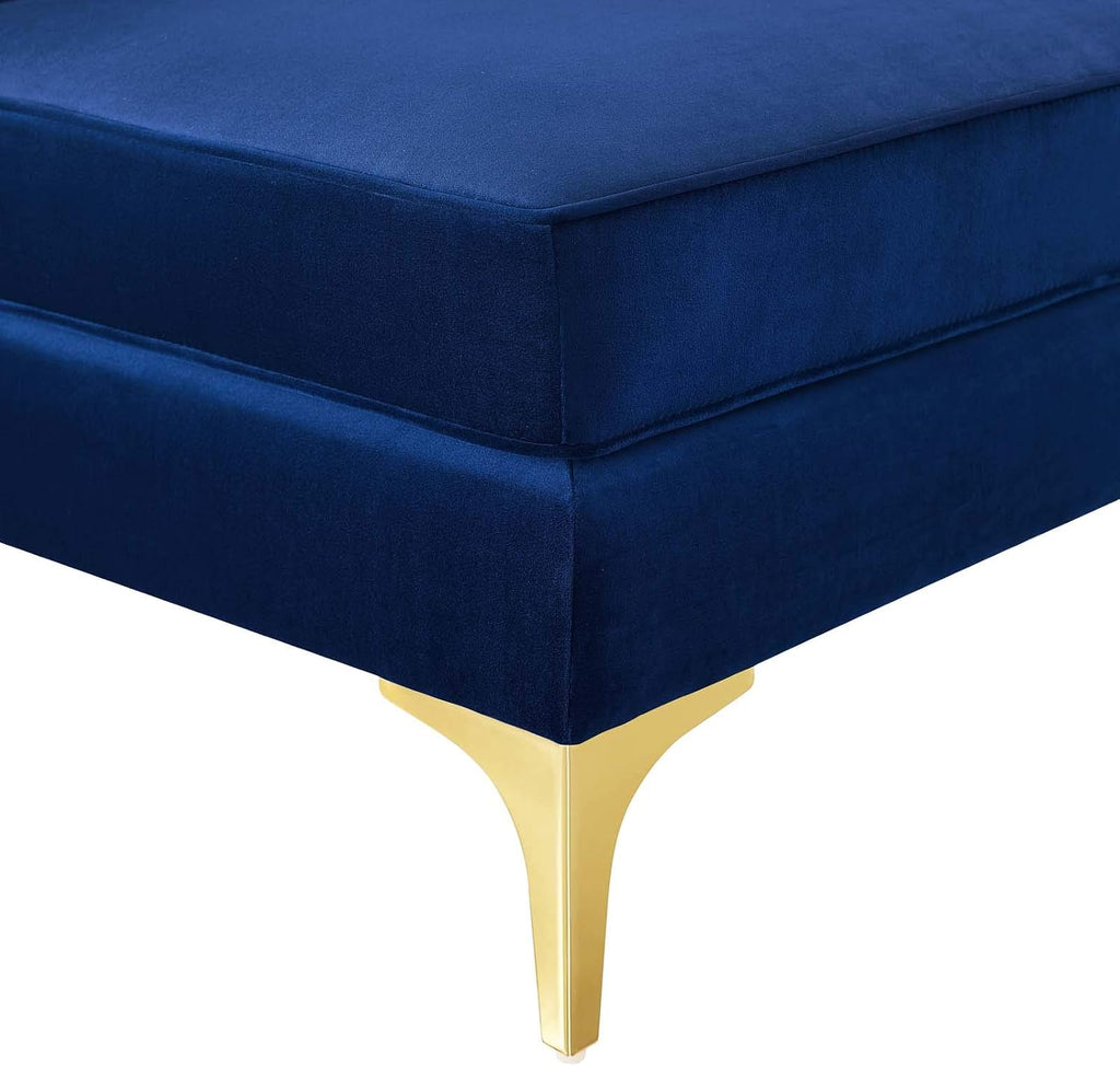 EEI-4346-NAV Triumph Channel Tufted Performance Velvet Loveseat, Navy