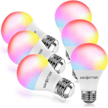Smart Light Bulbs, RGBCW Wi-Fi Color Changing Led Bulbs Compatible with Alexa & Google Home Assistant, A19 E26 9W (6 Pack)