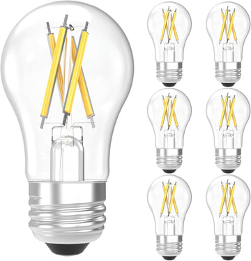 6 Pack A15 Light Bulb LED, Edison Style Bulb, Dimmable Vintage Filament Lighting, 800 LM, 7W (60W Equivalent), 3000K