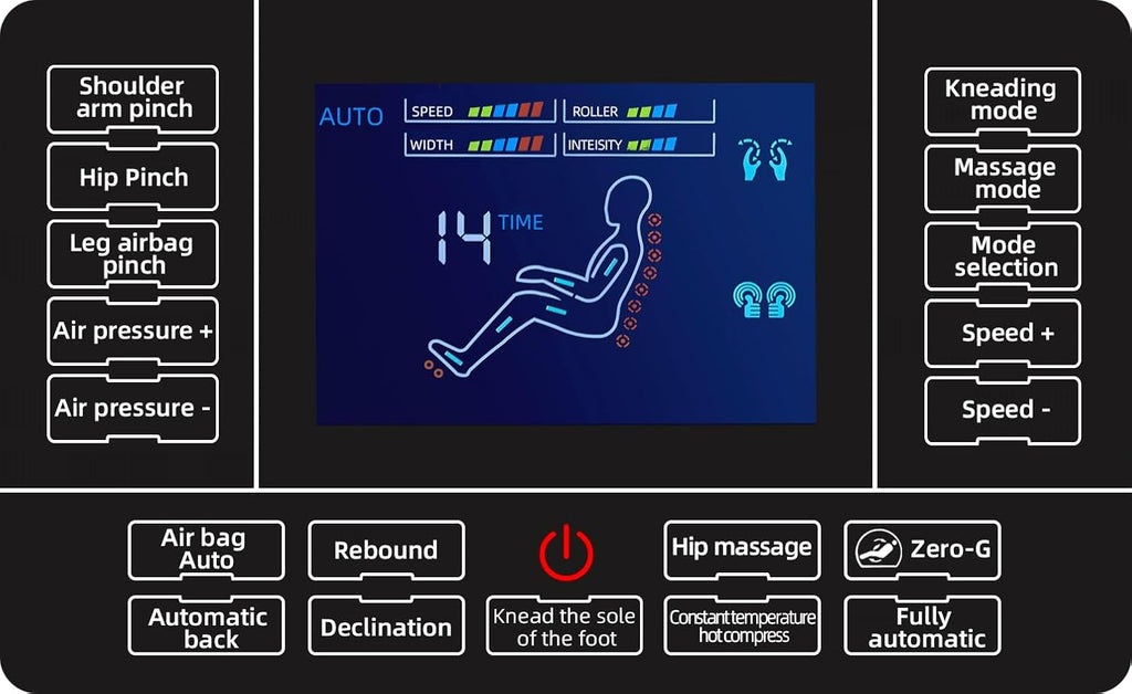 Full Body Zero Gravity Massage Chair with 10 Rollers, Airbags, Heating, Foot Massage, Bluetooth Speakers, Touch