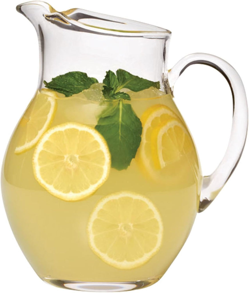 Napoli Glass Pitcher, 70 oz - Large Glass Water Pitcher with Spout for Serving Water, Juice, Sangria, Lemonade and