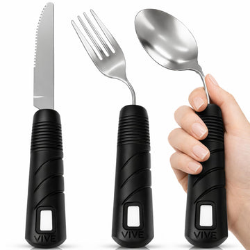 Adaptive Utensil Set - Arthritis Aid Silverware for Parkinsons, Hand