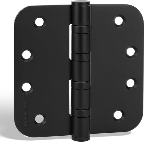 3 Pack 4'' Black Ball Bearing Door Hinges - Heavy Duty Stainless Steel Hinges Doors, 5/8'' Radius Corners