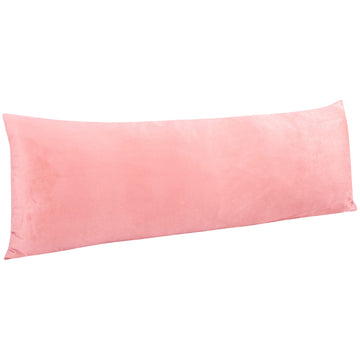 Velvet Body Pillow Cover, 20 x 54, Zipper, Pink