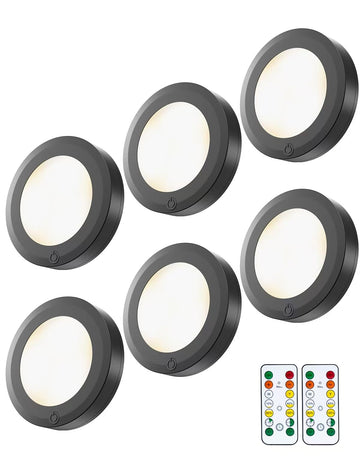 Ultra Thin Puck Lights with Remote, LED Under Cabinet & Closet Lighting Wireless, 3 Color Temps & Dimmable Stick On
