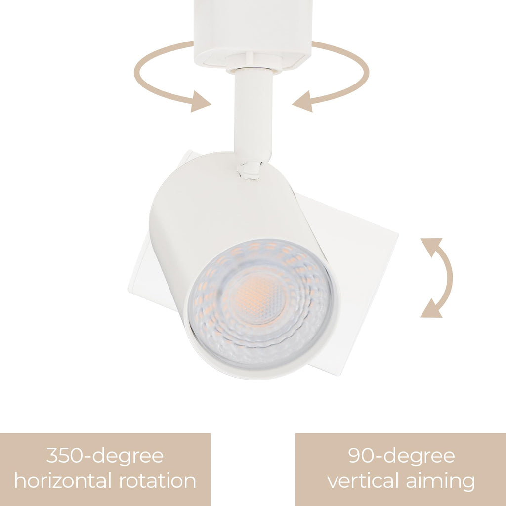 Amped Collection LED 10W Track Head 3000K Warm White Energy Efficient in White for H Track, Standard 3-Wire Track