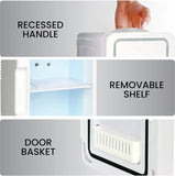 Mirrored LED Mini Cooler/Mini Fridge for Cosmetics, Beverages, Food, or Medicines (6 Liters/6.3 Quarts)