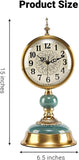 6-Inch Vintage Mantel Clock, Antique Desk Clock, Retro Anniversary Clock with Metal and Ceramic Body