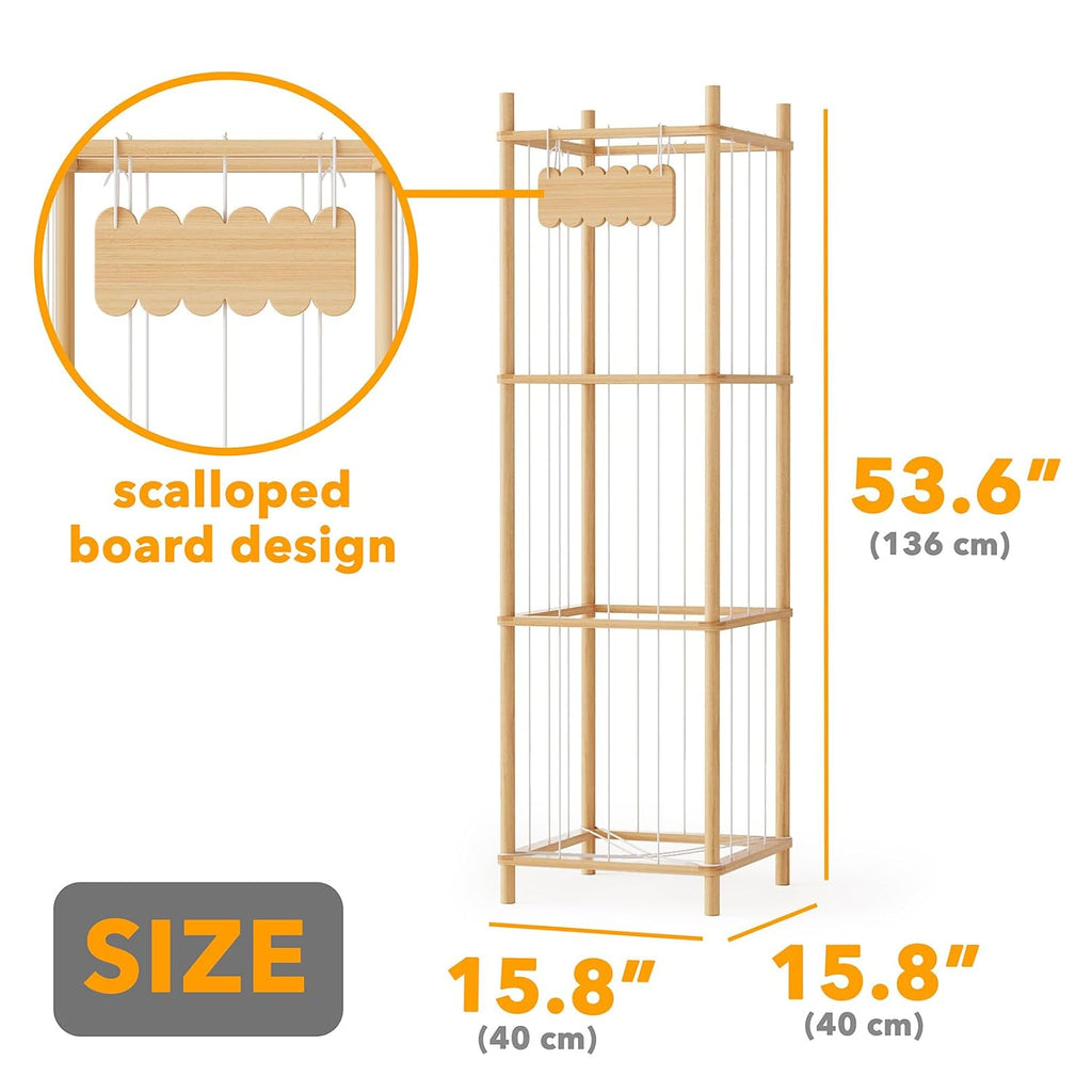 Stuffed Animal Storage Organizer, Wood Animals Zoo Toy Plushies Storage Holder, Large Capacity Plush Toy Cage