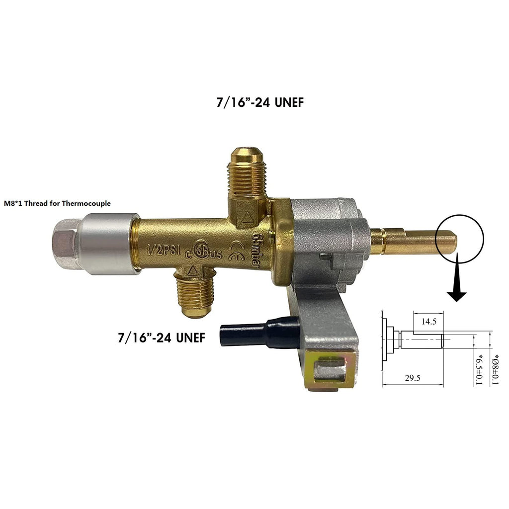 CSA Certified Gas Safety Control Valve with Piezo Push Ignition Device for Propane Powered Patio Heater Repair