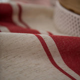 White Red Tablecloth Cotton Linen Farmhouse Table Cover Soft Washable Table Top for Parties Coffee K