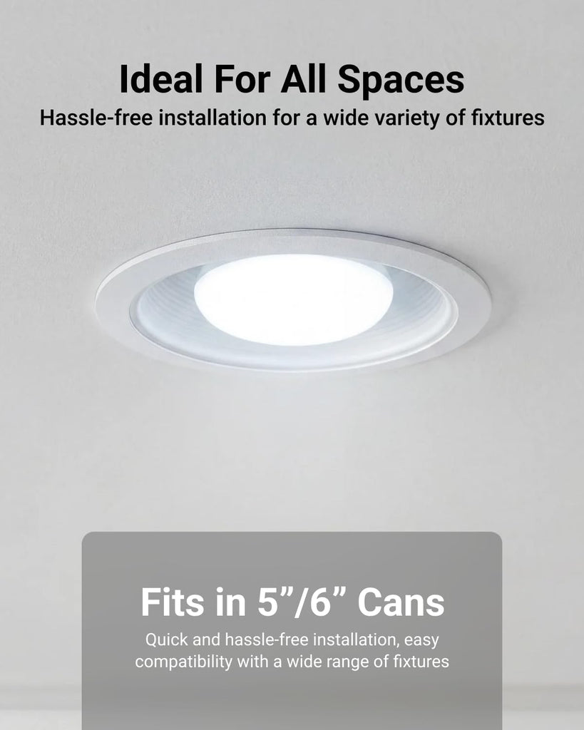 12 Pack BR30 LED Bulb, Recessed Can Light Bulbs, Indoor Flood Lighting, 1600 LM, 16W (100W Equivalent) 5000K Daylight