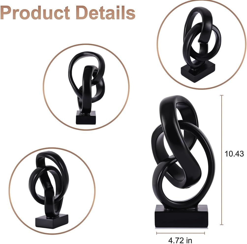 Abstract Knot Sculpture, Artistic Mobius Inspired Resin Decor, Elegant Home and Office Decor, Perfect for Shelves