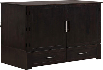 Daily Delight Murphy Cabinet Chest Bed with Charging Station 8 Inch, Queen (Java)