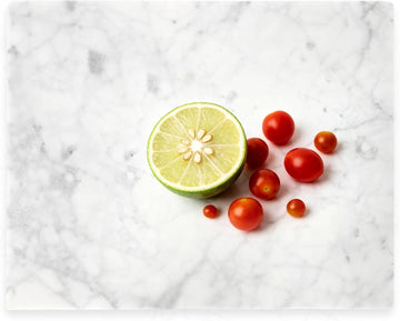 Marble Cutting Board 16×12 Inch Italian Carrara White | Natural stone, 0.59" thick, non-slip feet, stay cool for