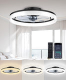 Ceiling Fans with Lights and Remote, 20" Modern Low Profile Ceiling Fan with Light, Stepless Color Temperature Change and 6 Speeds for Bedroom, Kids Room and Living Room (Black) A101-B0D297458G