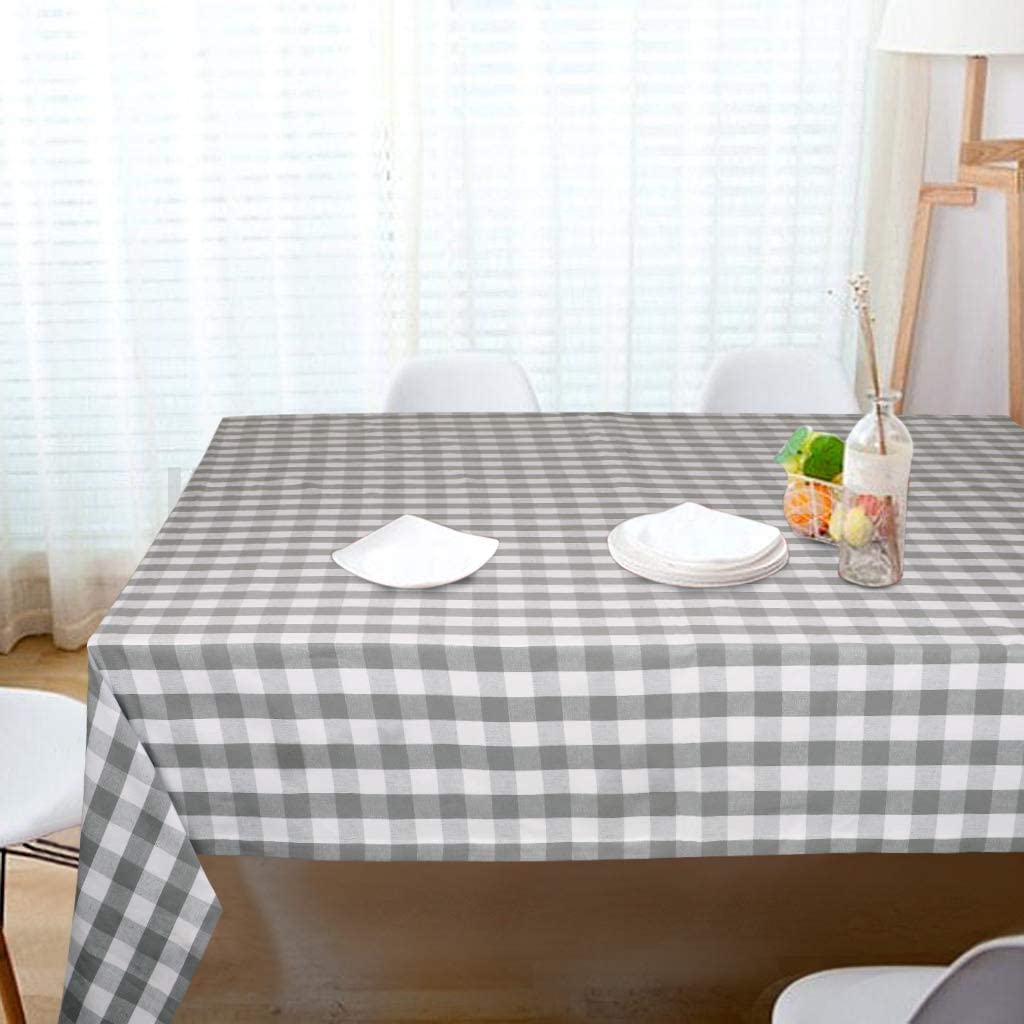Tablecloth Cotton Tabletop 60x84 (6-8 Seats) Grey Checks