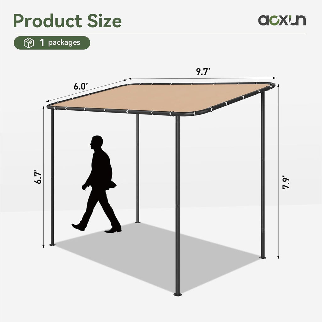10x6 Lean to Gazebo Outdoor Pergola with Water Resistant & U - Image 6