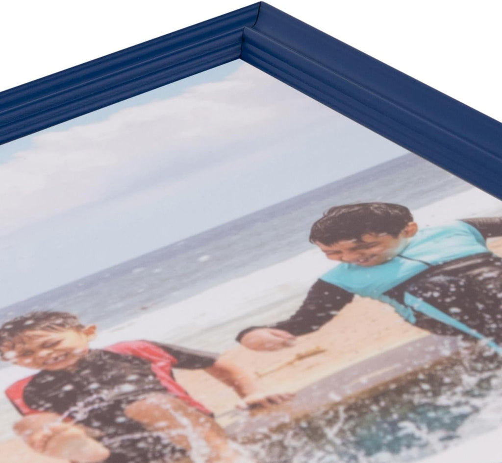 24x36 Inch Blue Picture Frame, This 1" Custom Wood Poster Frame is Blue Stain on Red Leaf Maple, for Your Art or