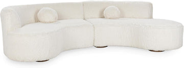 Classic Concepts Octavia Upholstered Fabric Sectional in Vanilla