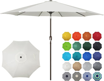 10FT Outdoor Patio Umbrella, Outdoor Table Umbrella, Yard Umbrella, Market Umbrella with 8 Sturdy Ribs