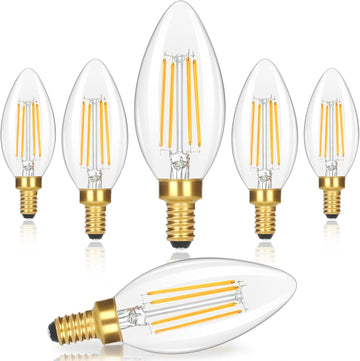 Dimmable E12 Candelabra LED Light Bulbs 40 Watt Equivalent, 4W 460LM Chandelier Light Bulb 2700K Soft Warm White
