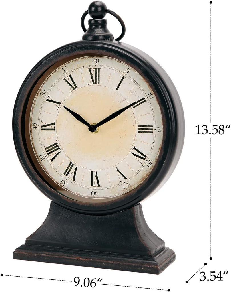 HOME Vintage Black Mantel Clocks for Fireplace