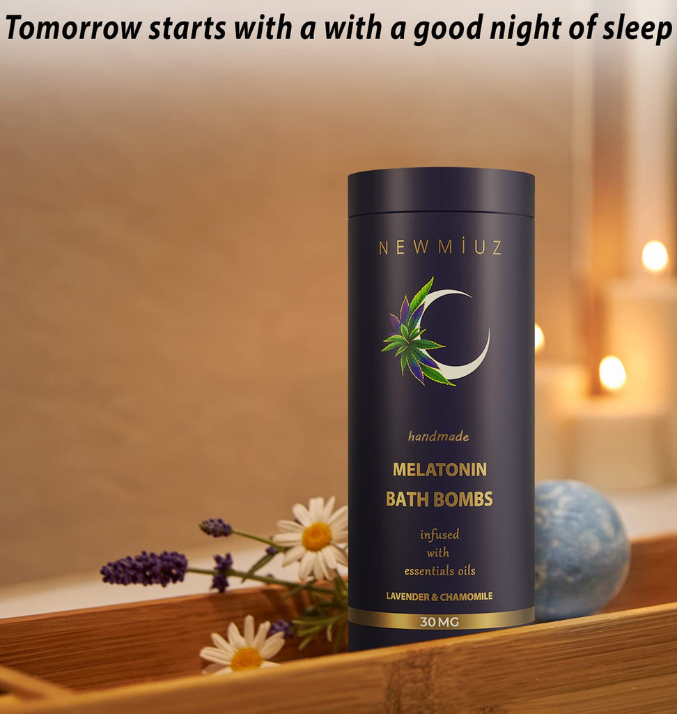Sleep Well Bubble Bath Bombs Melatonin Infused Lavender Chamomile Essential Oils Luxurious Bath for Dry Skin Perfect