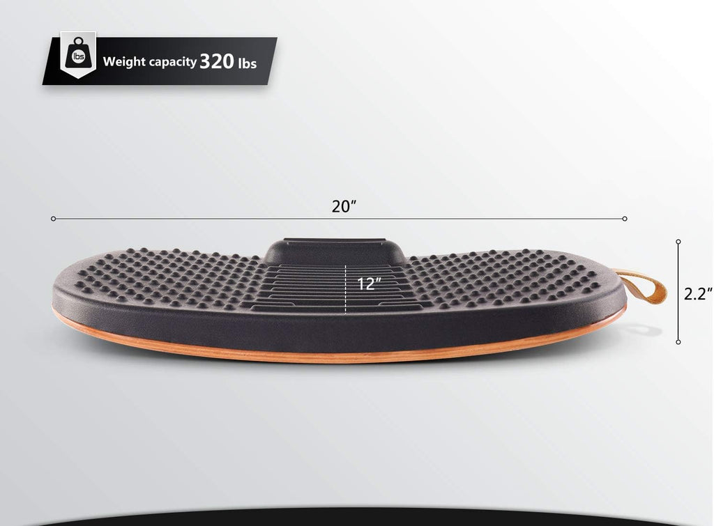 Standing Desk Mat with Anti Fatigue Bar | Wooden Wobble Balance Board with Ergonomic Design Comfort Floor Mat