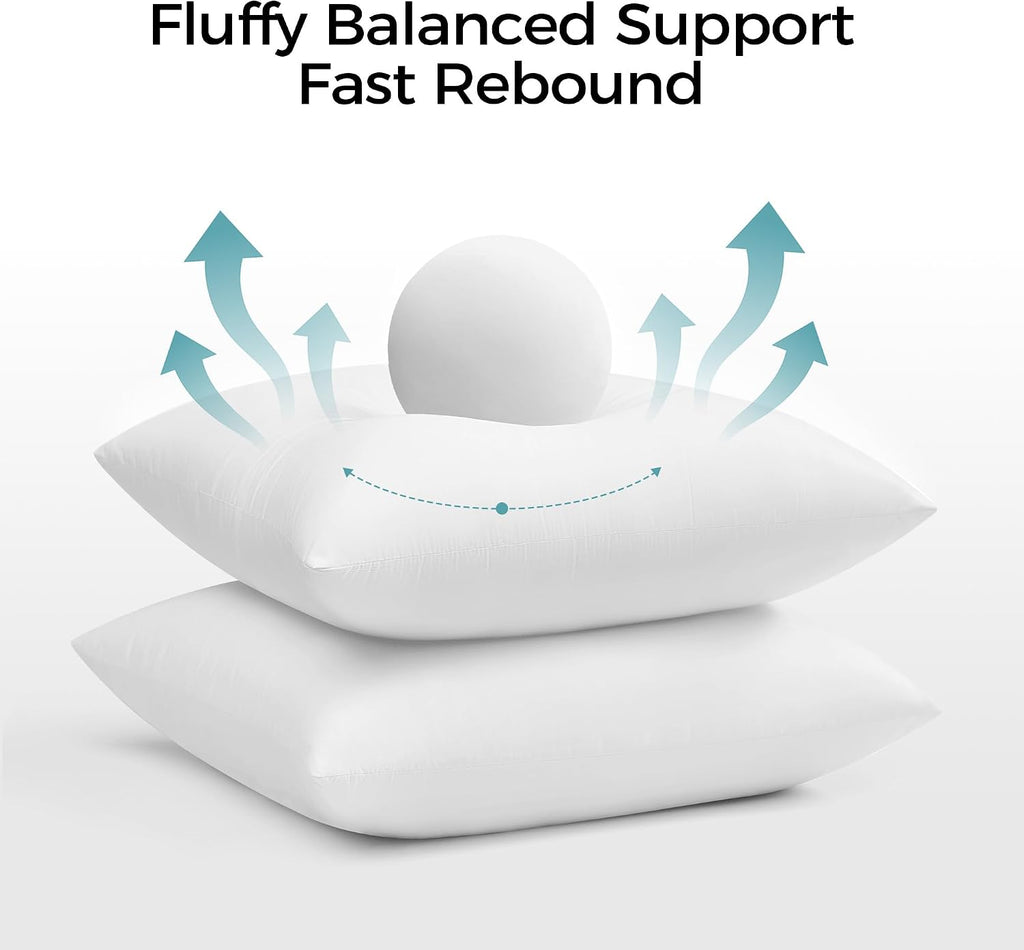 20x20 Throw Pillow Inserts - Supportive & Fluffy Down Alternative Pillow Forms for Couch, Sofa & Bed, Indoor - Set of 2