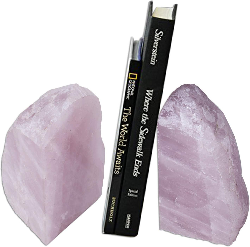 2 Pair Blue Agate Bookends & Rose Quartz Book Ends 4-6 lbs