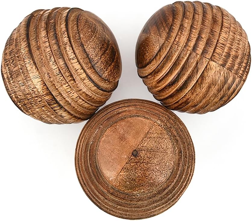 Decorative Ball Mango Wood Round Balls for Centerpiece or Individual Use (), (3" x 3" x 3") - Set of 3