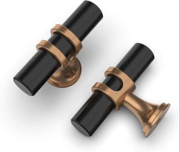 10 Pack Champagne Bronze and Matte Black Kitchen Cabinet Knobs Cabinet Hardware Zinc Knobs Drawers