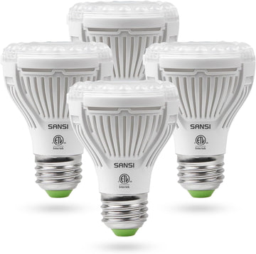 LED Grow Light Bulbs 4-Pack, 10W Full Spectrum, E26 Base, 4000K